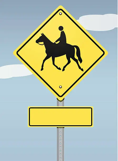Vector illustration of Equestrian Crossing Sign