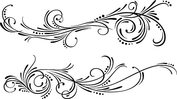 Swirl Design Elements Detailed decoration and design elements. embellishment stock illustrations