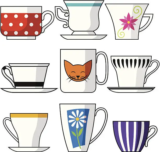 Vector illustration of Cups Set