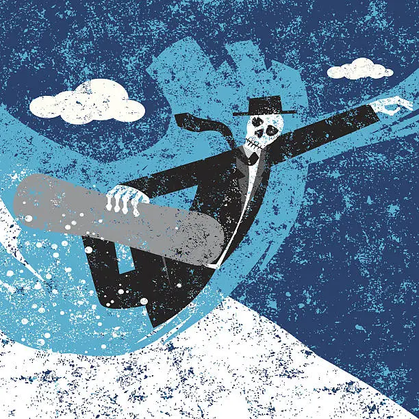 Vector illustration of snowboarder