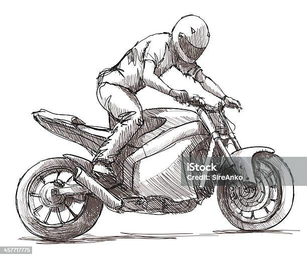 스포츠 오토바이에 대한 스톡 벡터 아트 및 기타 이미지 - 오토바이, 그리기, 설계도