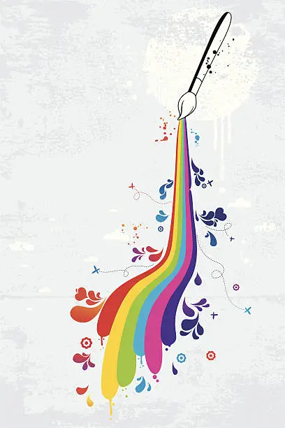 Vector illustration of Brush colourful graffiti
