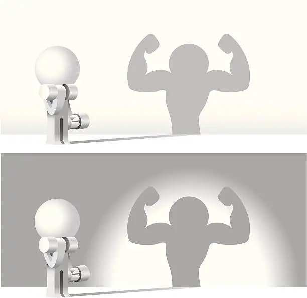 Vector illustration of Simplified man Fitness Shadow