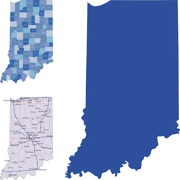Vector illustration of Indiana