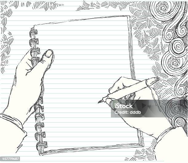 Sketched Hand Doodling Stock Illustration - Download Image Now - Drawing - Activity, Drawing - Art Product, Pencil