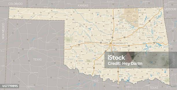 Carte Doklahoma Vecteurs libres de droits et plus d'images vectorielles de Oklahoma - Oklahoma, Carte, Vectoriel