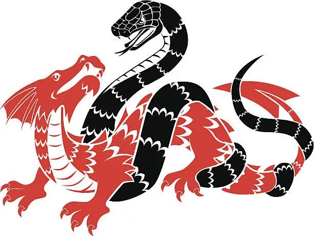 Vector illustration of snake dragon
