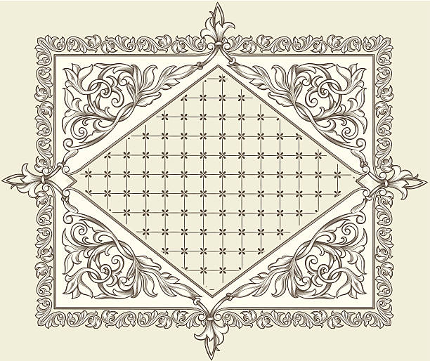 ilustrações de stock, clip art, desenhos animados e ícones de enfeitado em branco - victorian style banner angle swirl