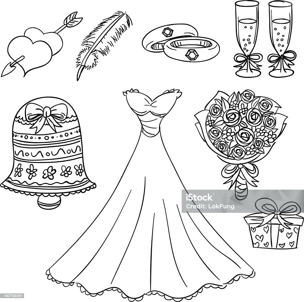 Série de mariage en noir et blanc - clipart vectoriel de Mariage libre de droits