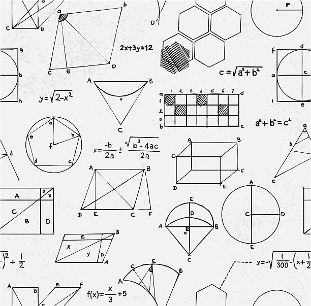 illustrazioni stock, clip art, cartoni animati e icone di tendenza di equazioni matematiche senza - simplicity mathematics mathematical symbol blackboard