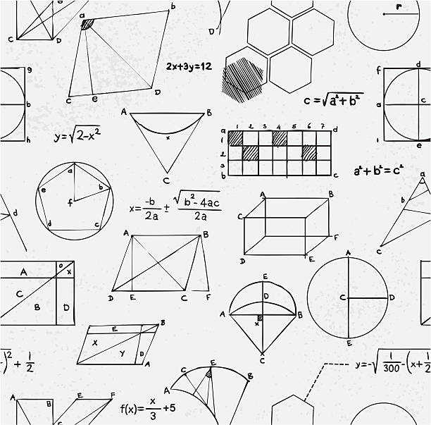 수학 방정식 끊김 - trapezoid stock illustrations