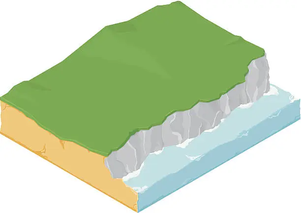 Vector illustration of Isometric Cliff Icon