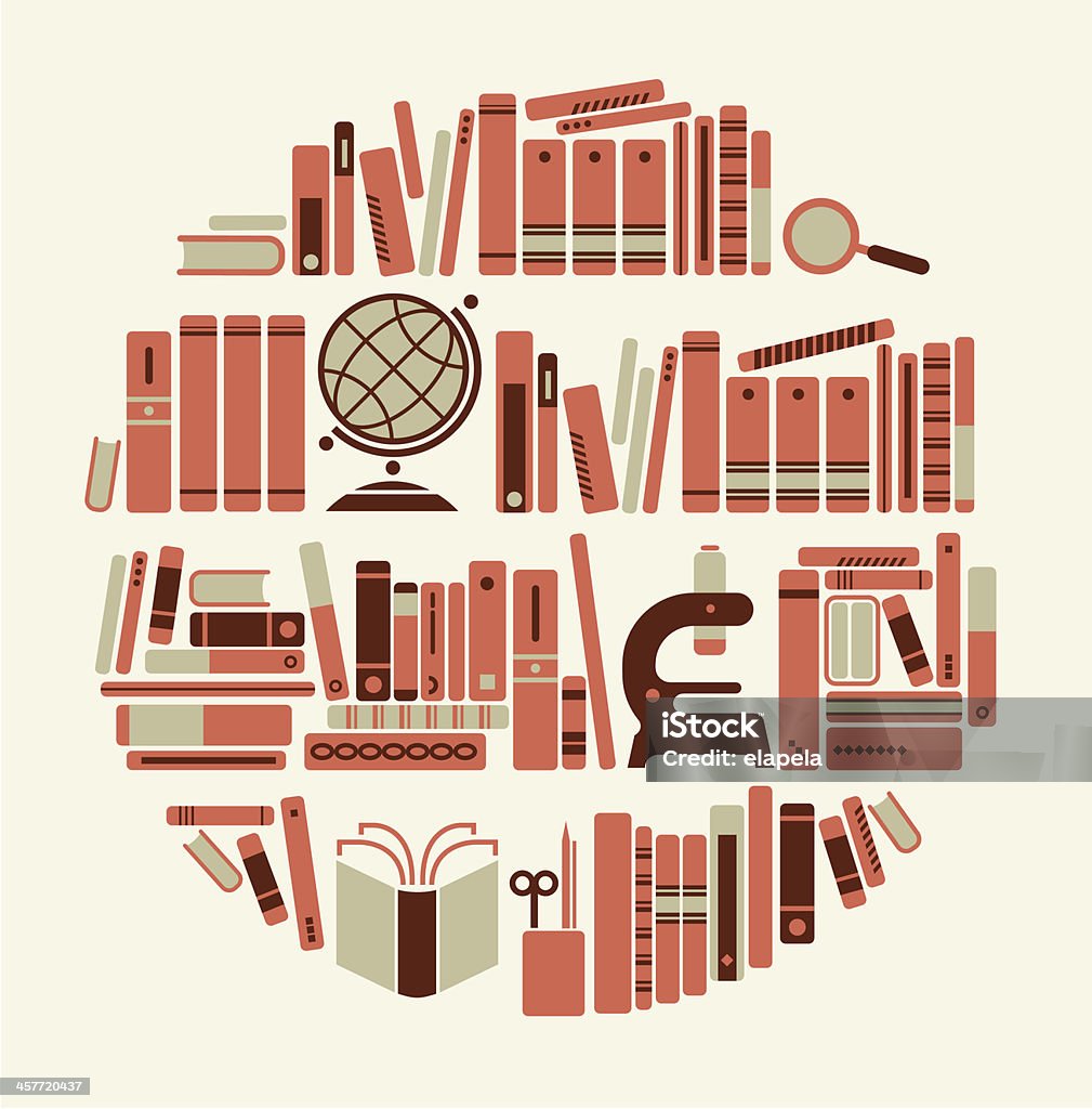 silhouette étagère de livre - clipart vectoriel de Bibliothèque libre de droits