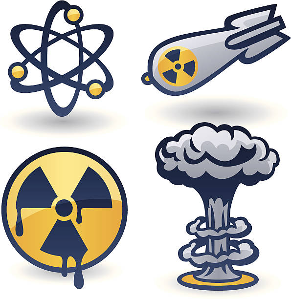 ядерный элементы - дорожный отражатель stock illustrations