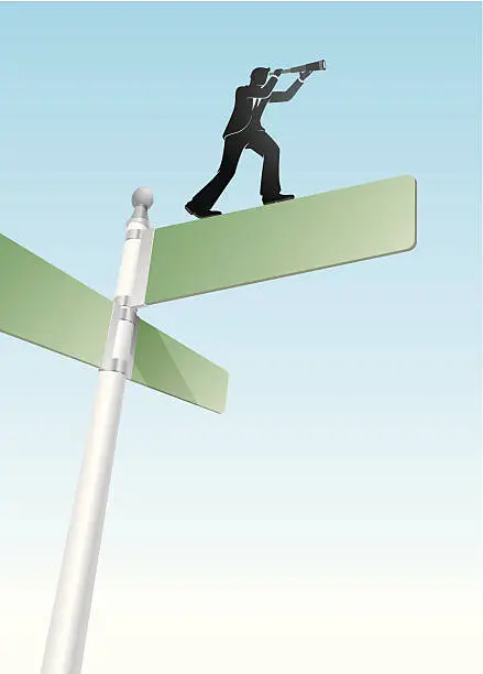 Vector illustration of Business Direction