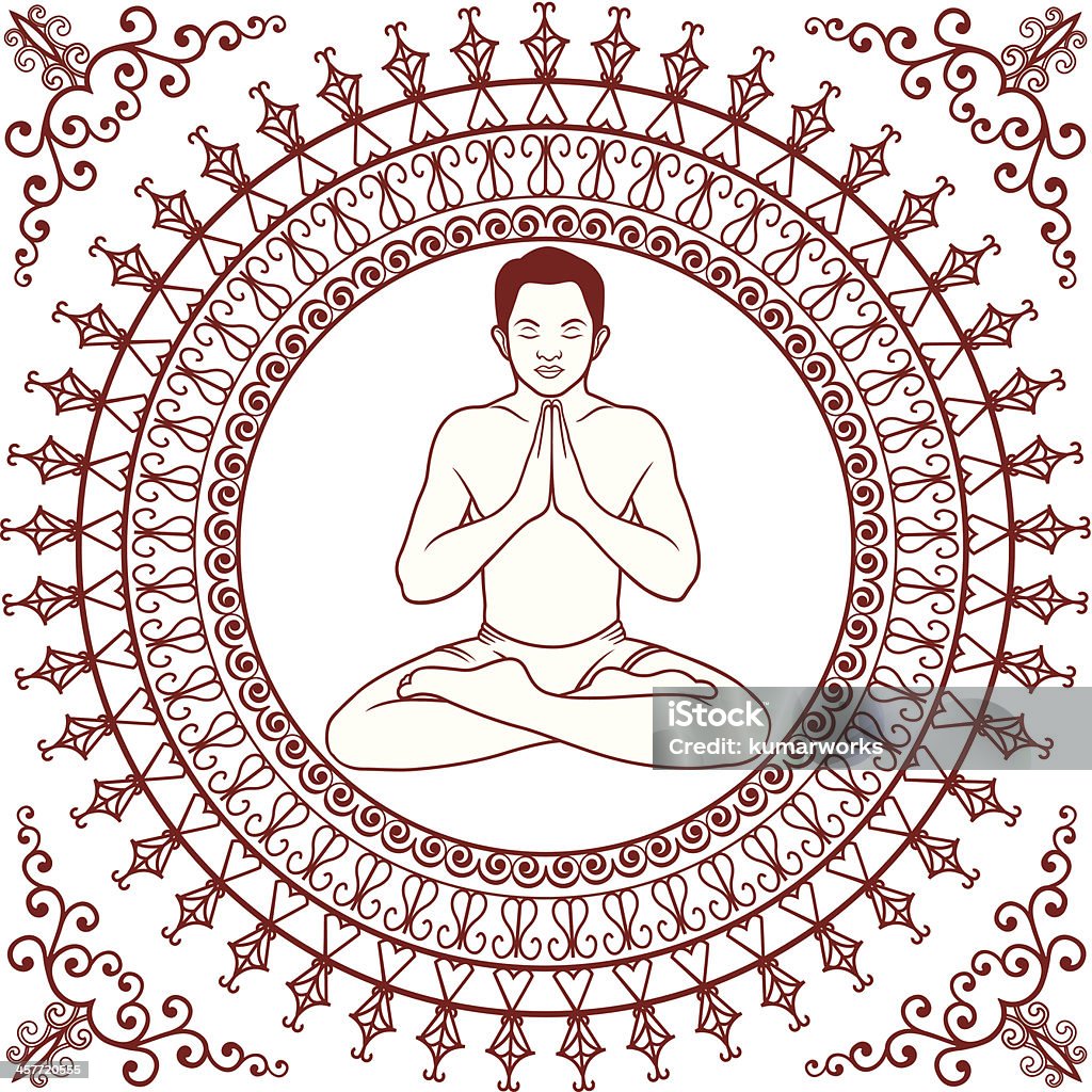 Yoga Mandala - clipart vectoriel de Hommes libre de droits