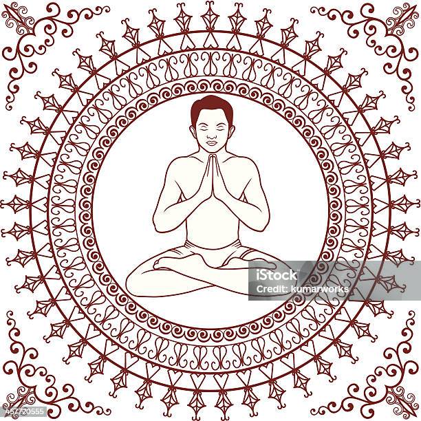 Yoga Mandala Vecteurs libres de droits et plus d'images vectorielles de Hommes - Hommes, Méditer, Mantra