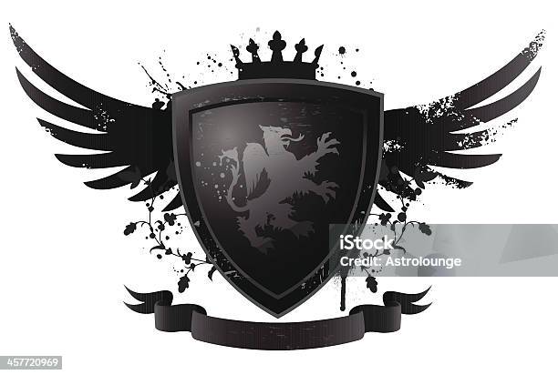 Schwarze Schild Mit Griffin Stock Vektor Art und mehr Bilder von Greif - Greif, Kontur, Abschirmen