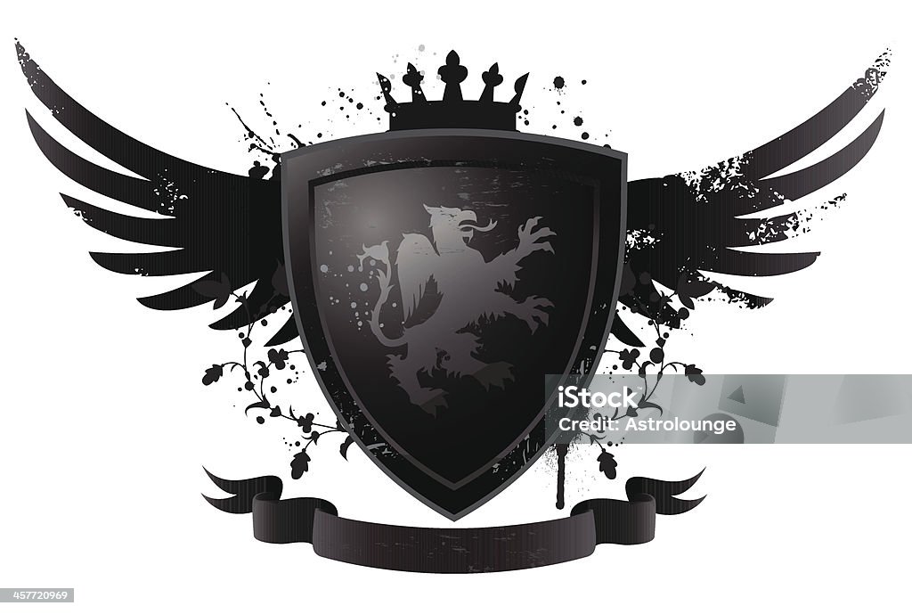 Scudo con grifone nero - arte vettoriale royalty-free di Grifone - Personaggio fantastico