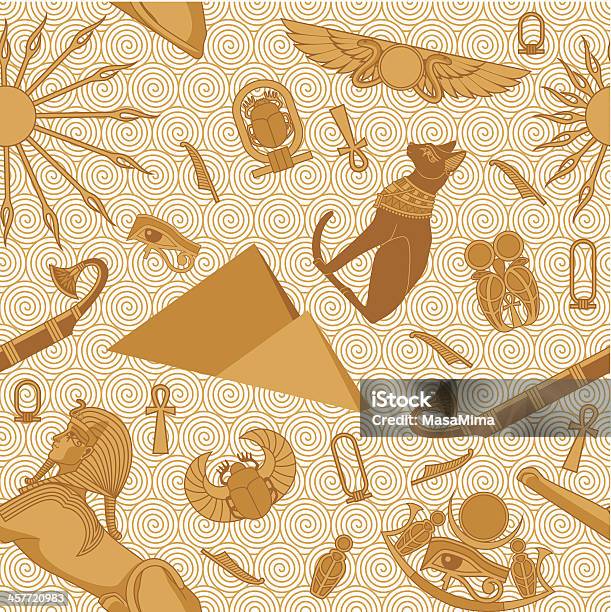 Seamless Pattern Di Egitto - Immagini vettoriali stock e altre immagini di Motivo decorativo - Motivo decorativo, Egitto, Cultura egiziana