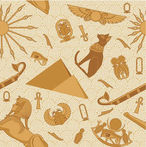 Vector illustration of Seamless Egypt Pattern