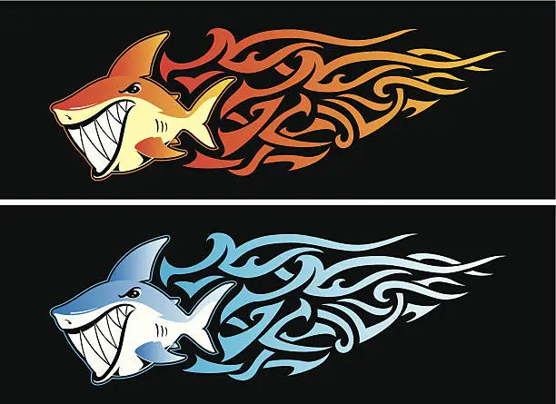 Vector illustration of Shark Flame