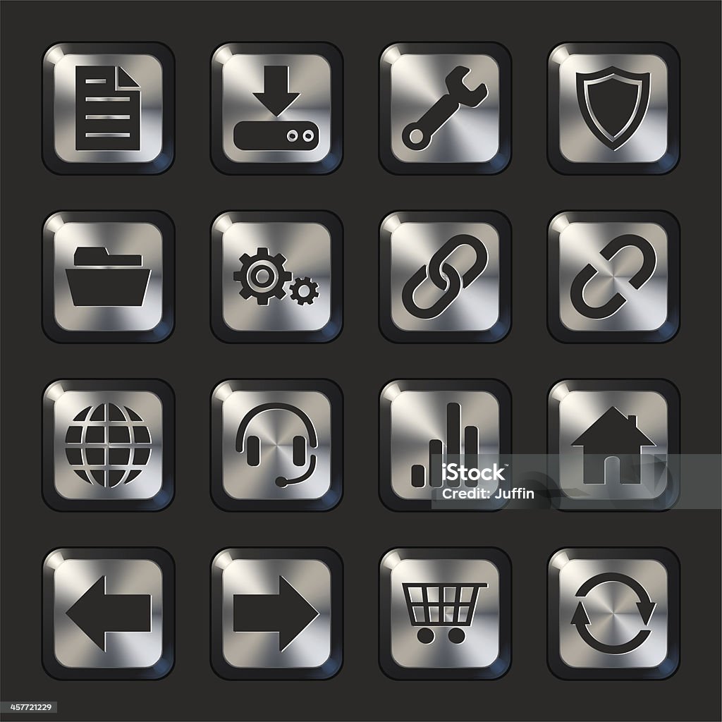 Website And Internet Metal Buttons Set 1 Stock Illustration - Download ...