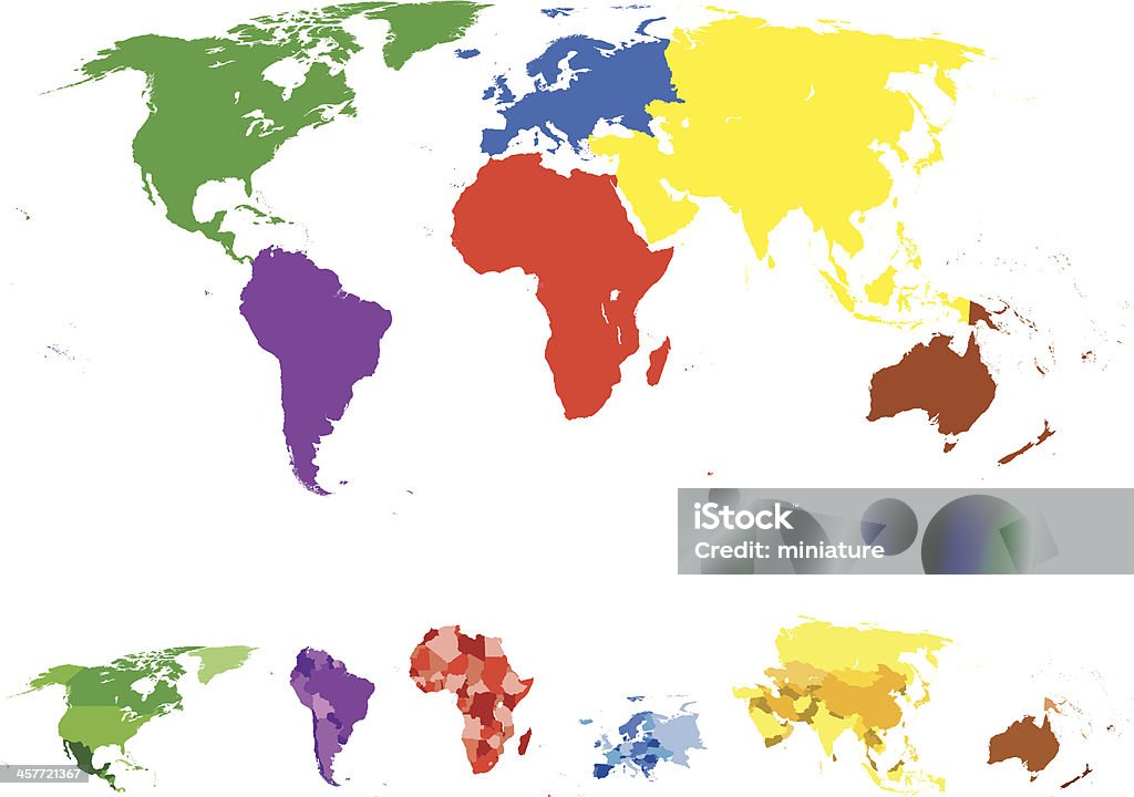 Mapa świata - Grafika wektorowa royalty-free (Afryka)