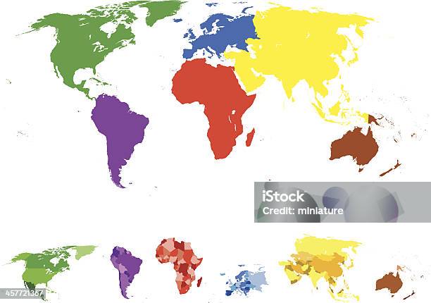 Mapa Świata - Stockowe grafiki wektorowe i więcej obrazów Afryka - Afryka, Ameryka, Ameryka Południowa