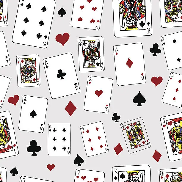 Vector illustration of Seamless background - Playing cards