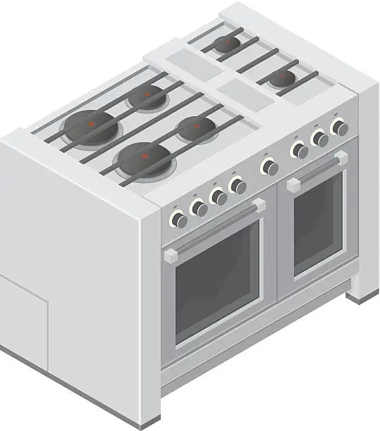 Vector illustration of Isometric Cooker Oven