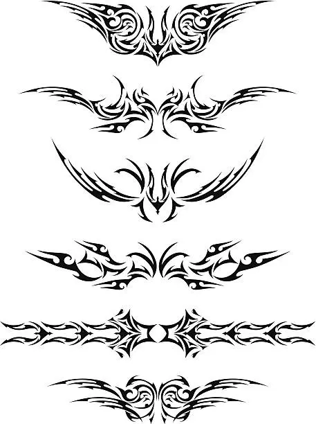 Vector illustration of Abstract Tattoo Set