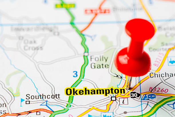 istock United Kingdom capital cities on map series: Okehampton 457725405