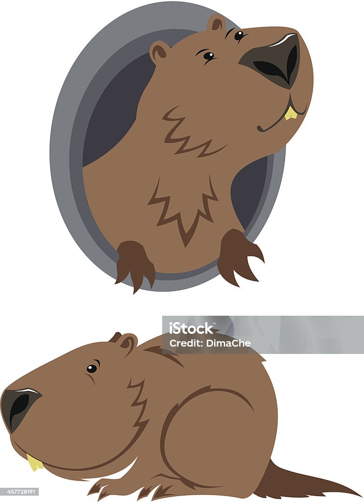 Funny marmots Two funny cartoon marmots on separate layers. Animal stock vector