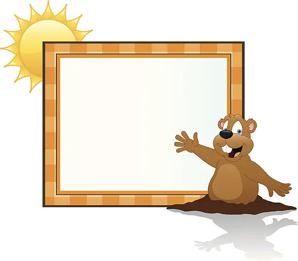 Vector illustration of Groundhog Day Sign