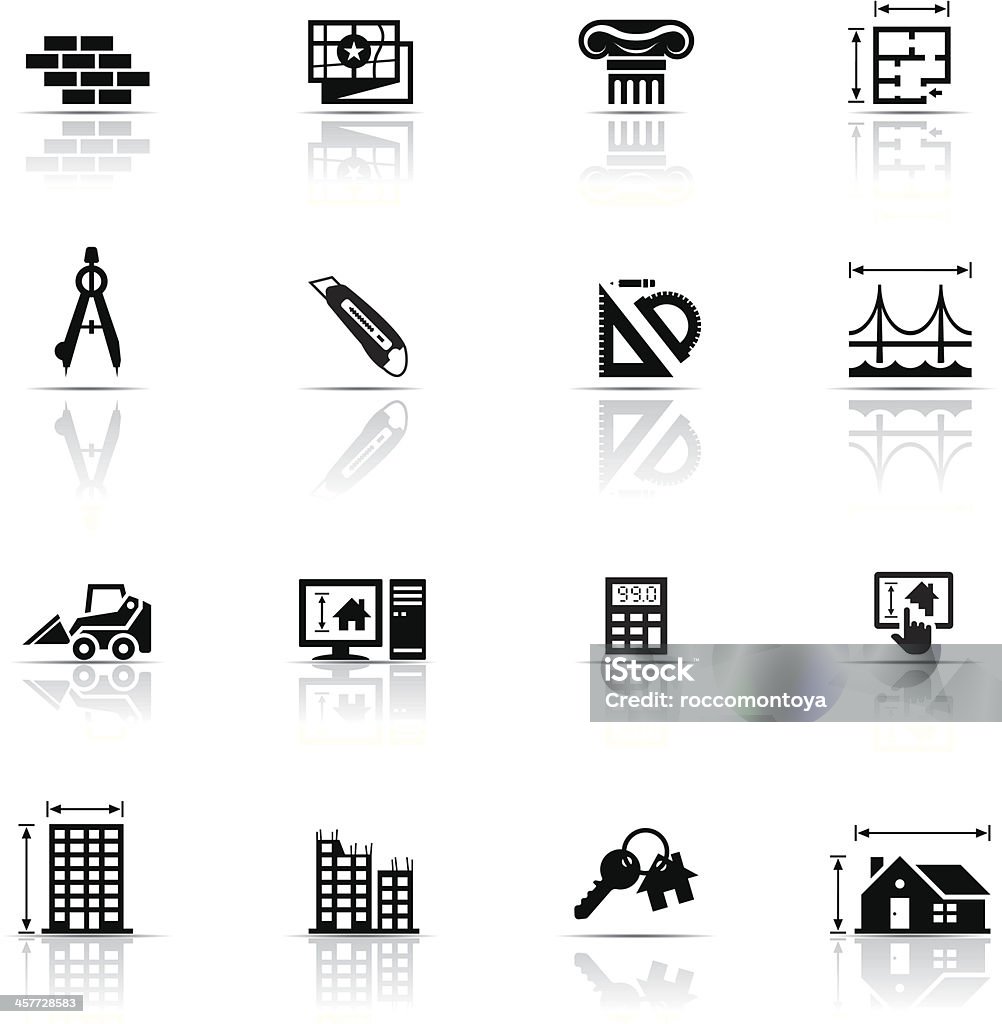 Ensemble d'icônes, Architecture - clipart vectoriel de Rapporteur libre de droits