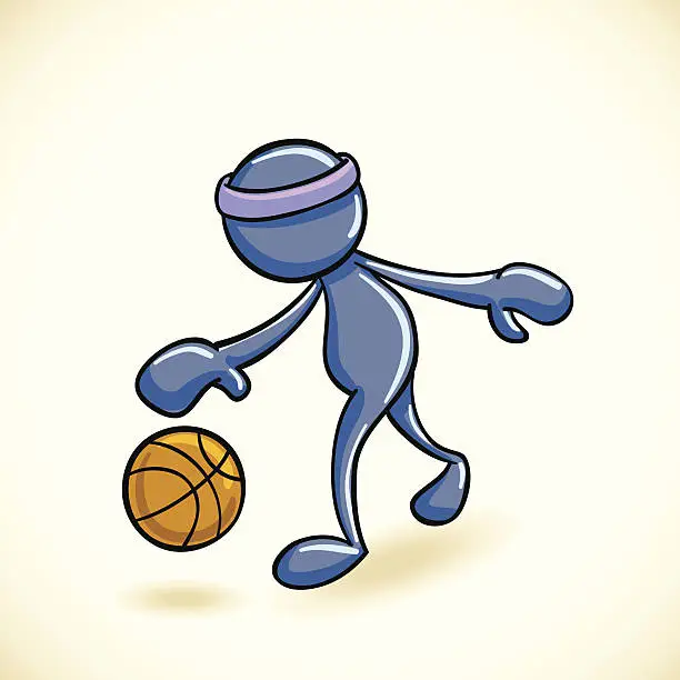 Vector illustration of Playing basketball