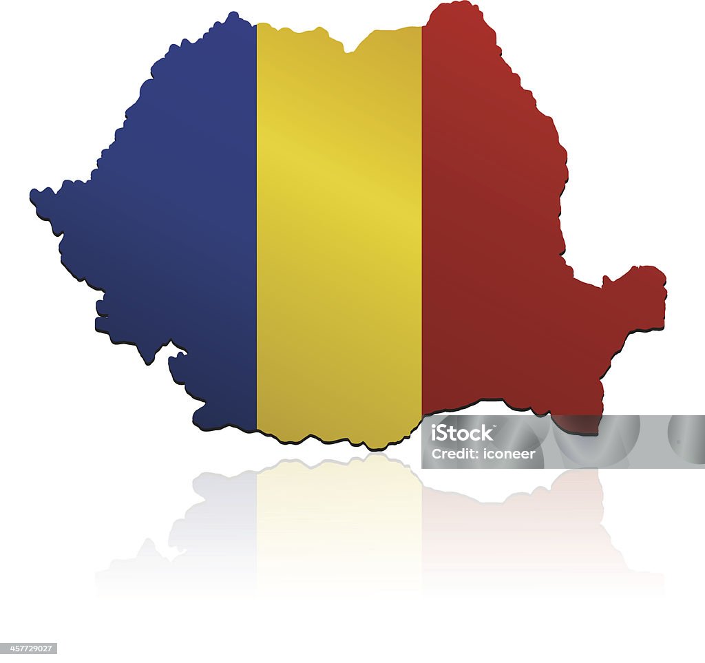 Румынский Флаг карта - Векторная графика Балканы роялти-фри