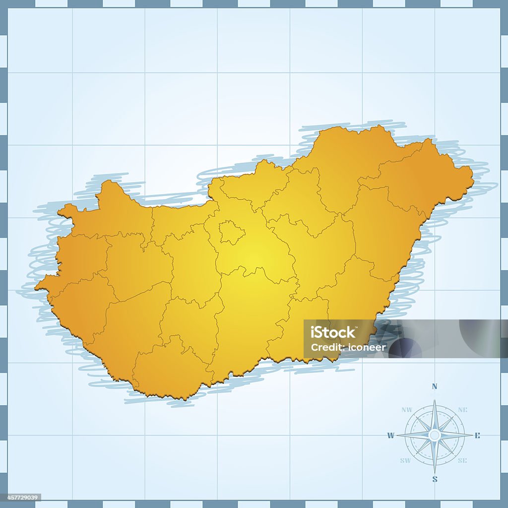 Ungarn-Karte - Lizenzfrei Karte - Navigationsinstrument Vektorgrafik