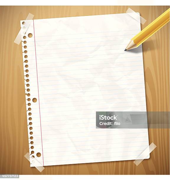 Notebook Paper Stock Illustration - Download Image Now - Lined Paper, Note Pad, Paper