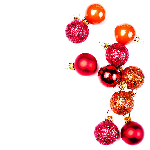 istock Christmas Ornaments isolated on white backhrouns. Festive  red balls 457741045