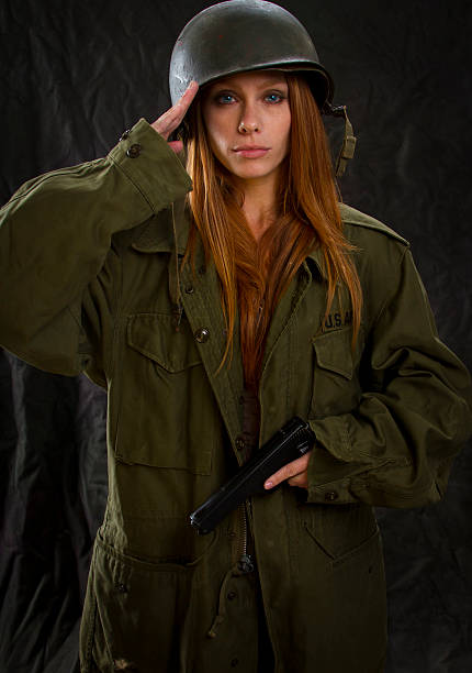 istock Army Girl Saluting 457745681