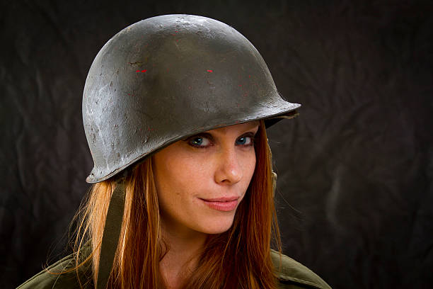 istock Seductive Cute Army Girl 457745723