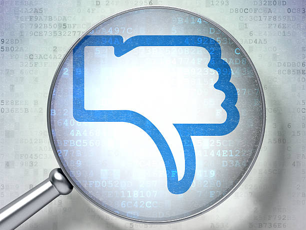 istock Social media concept:  Unlike with optical glass on digital back 457750581