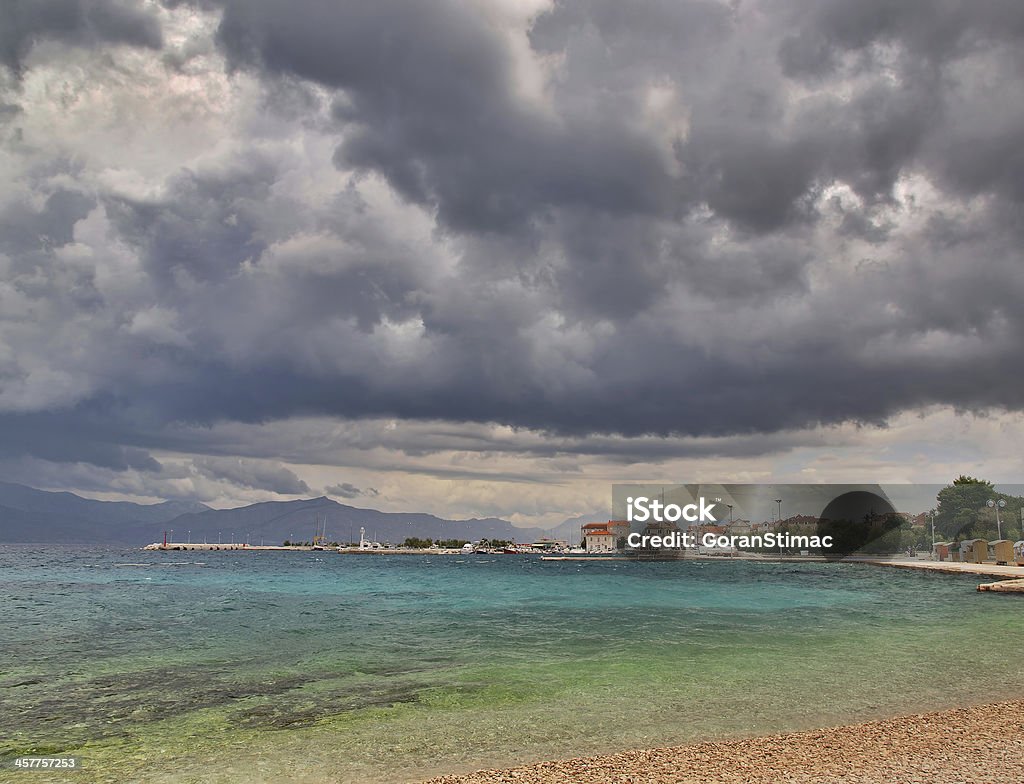 Adriatic storm A storm rolling towards Supetar village, Dalmatia, Croatia. Adriatic Sea Stock Photo