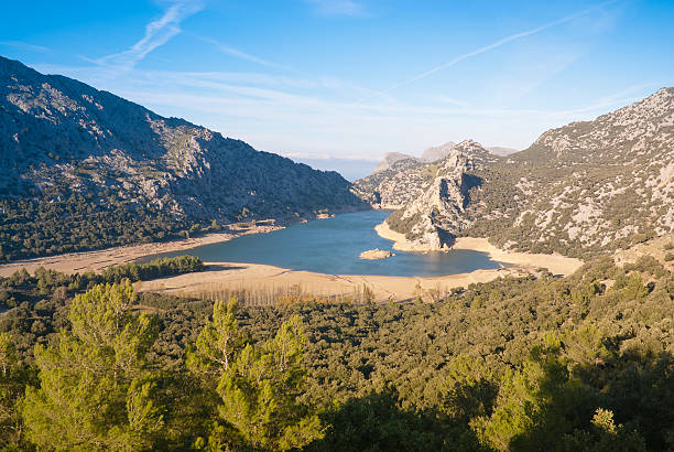 View onto lake Gorg Blau in mountain range Serra de Tramuntana. Mallorca, Spain. November 2013
