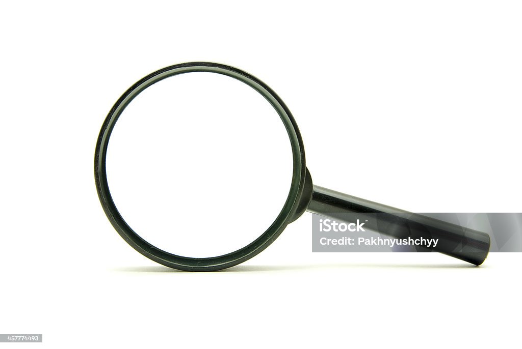 magnifying glass Magnifying glass isolated on the white Analyzing Stock Photo