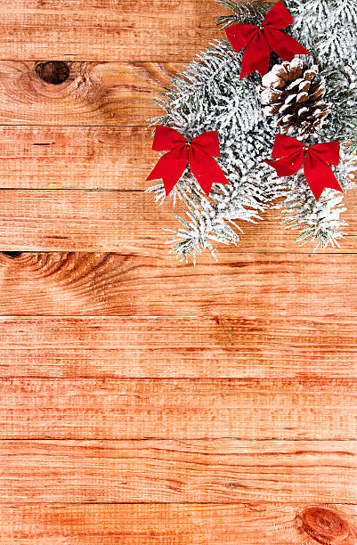 istock Christmas decoration on wooden plank 457775603