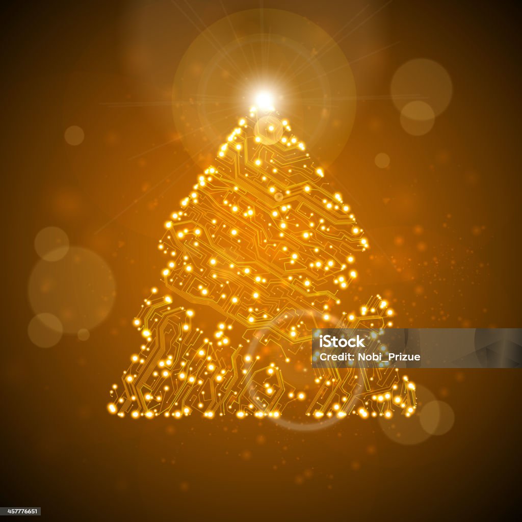 Печатная плата фоне, Рождество дерево - Векторная графика Абстрактный роялти-фри
