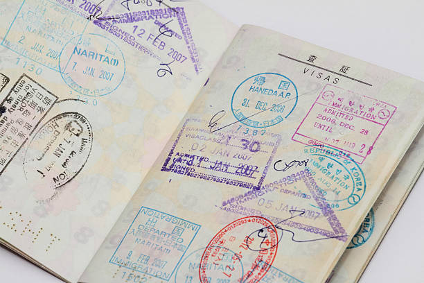 istock Visas on Japanese passport 457776967